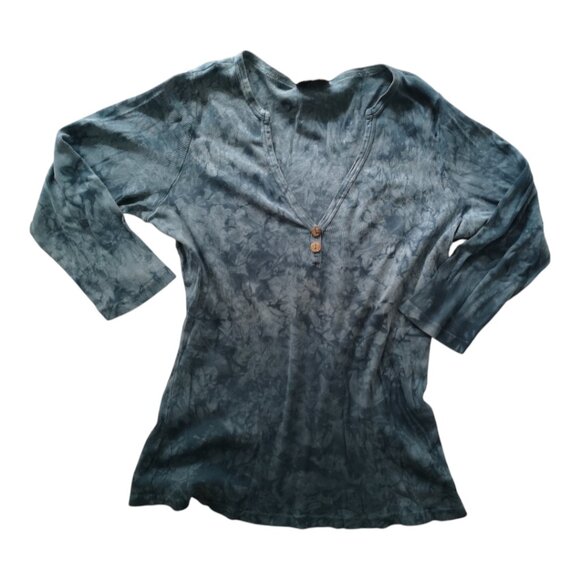 Tryst Cotton Rib Tie-Dye 3/4 Arm Top XL - Picture 3 of 6